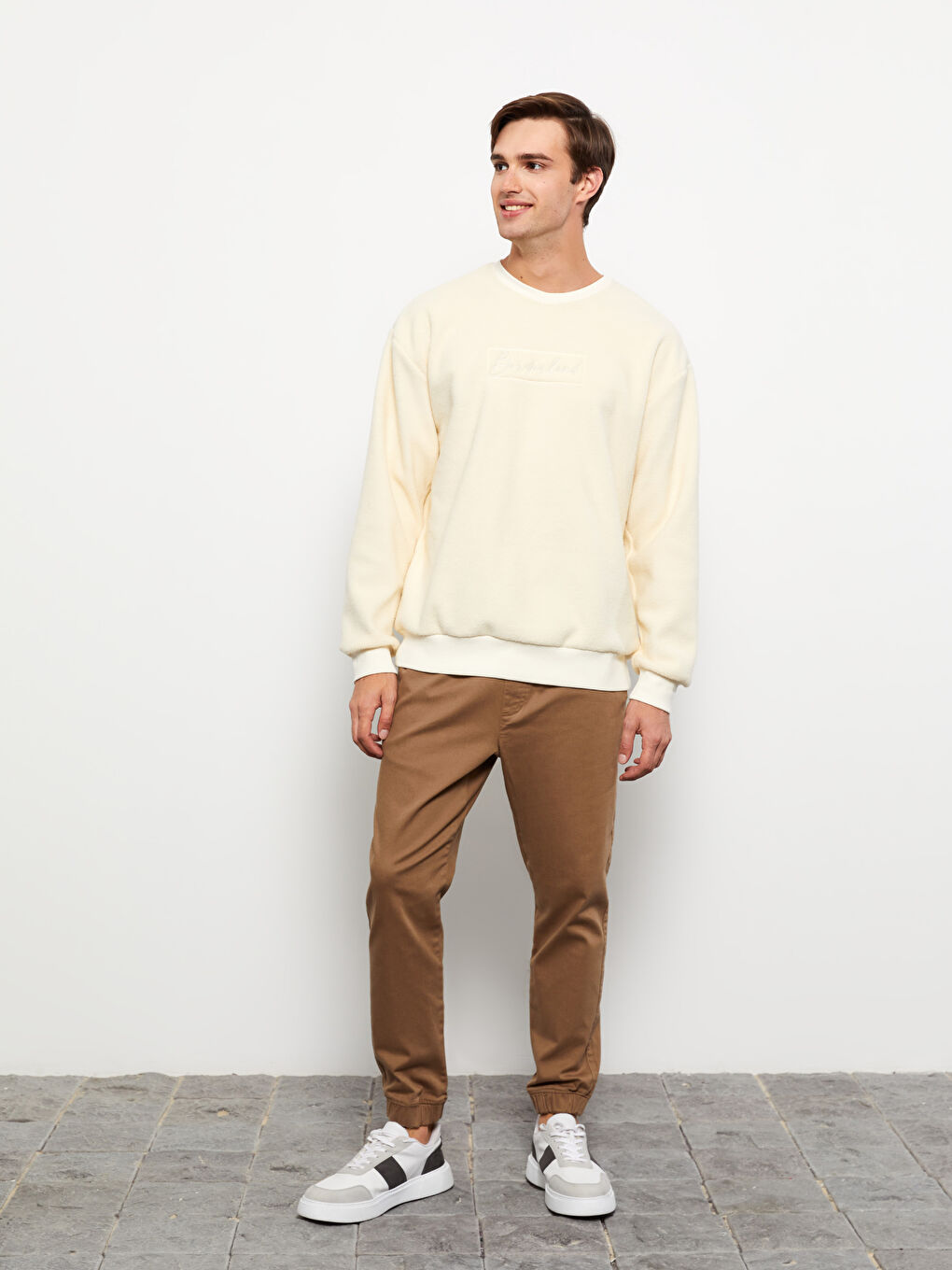 Slim Fit Twill Men's Trousers-1