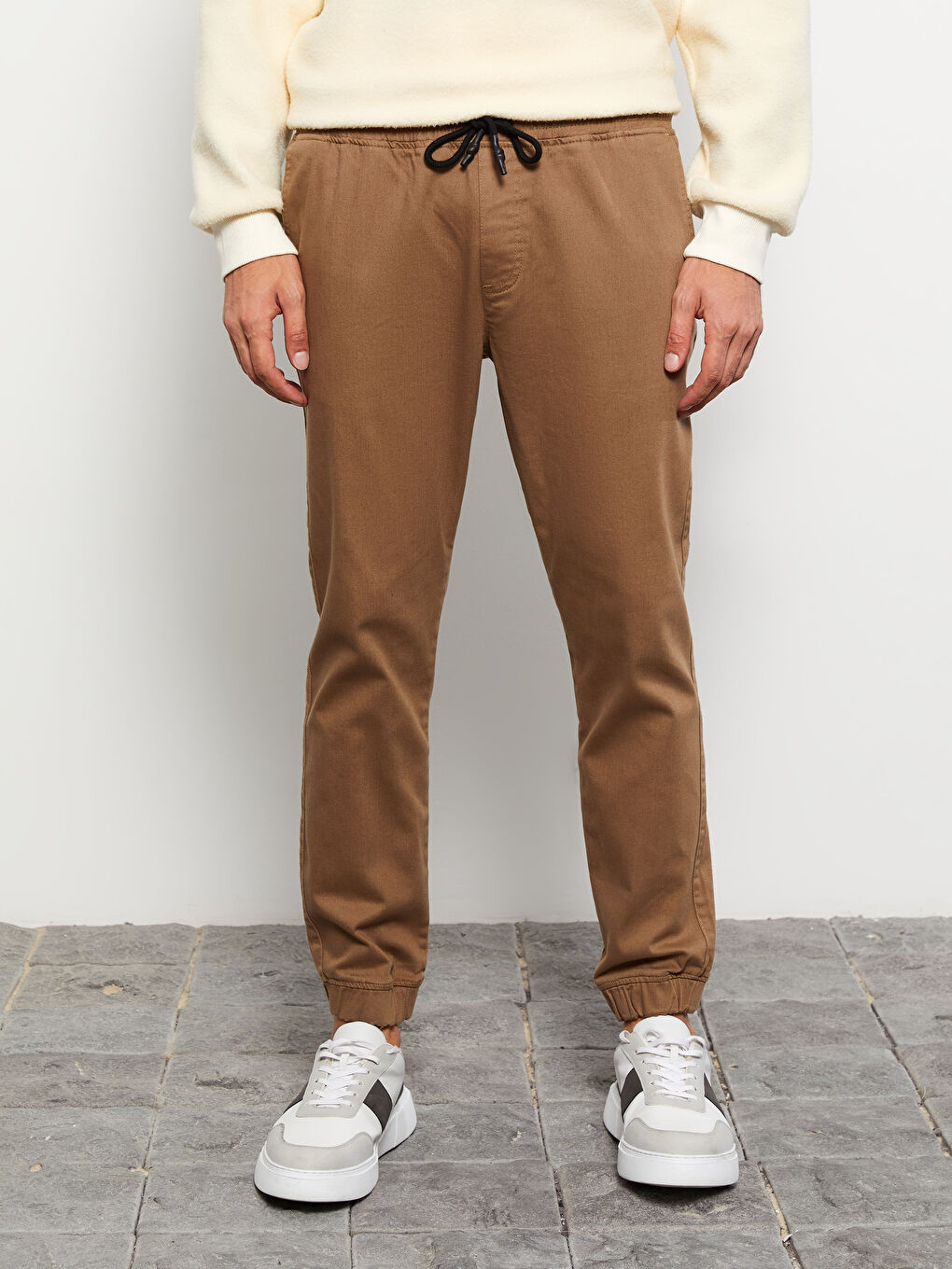 Slim Fit Twill Men's Trousers-2