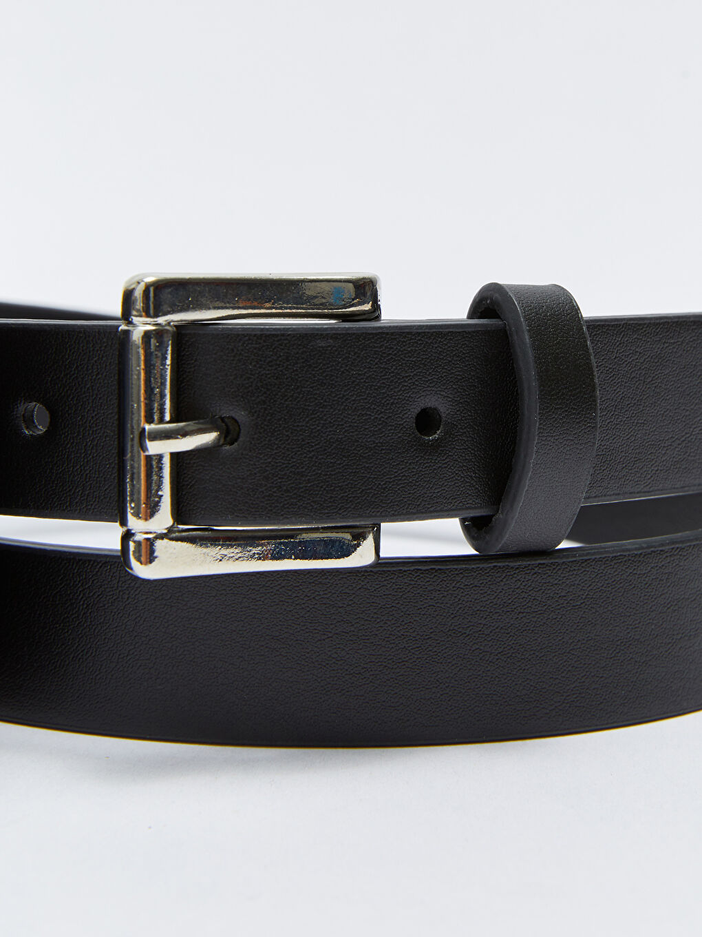 Siyah Deri Görünümlü Kapitoneli Kadın Cüzdan ve Düz Kemer-5