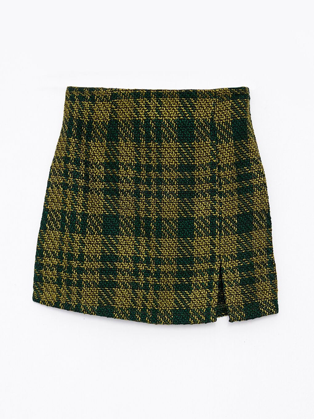 Zippered Waist Plaid A-Line Tweed Women's Skirt -W2GQ04Z8-LME
