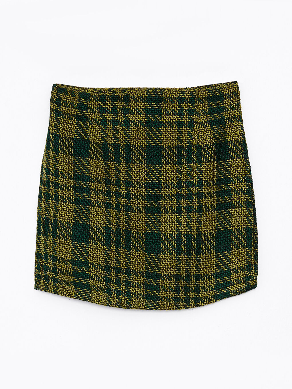 Zippered Waist Plaid A-Line Tweed Women's Skirt -W2GQ04Z8-LME