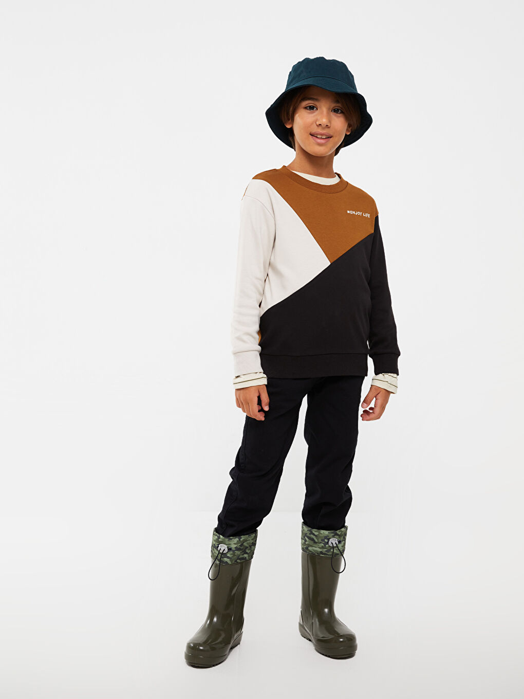 Haki Kamuflaj Desenli Erkek Çocuk Yağmur Botu-2