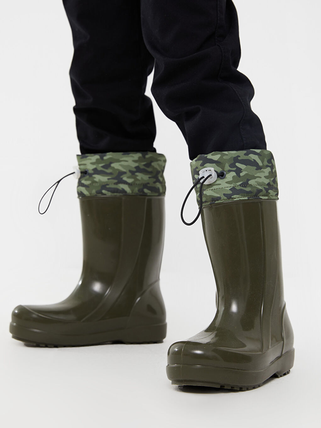 Haki Kamuflaj Desenli Erkek Çocuk Yağmur Botu-3
