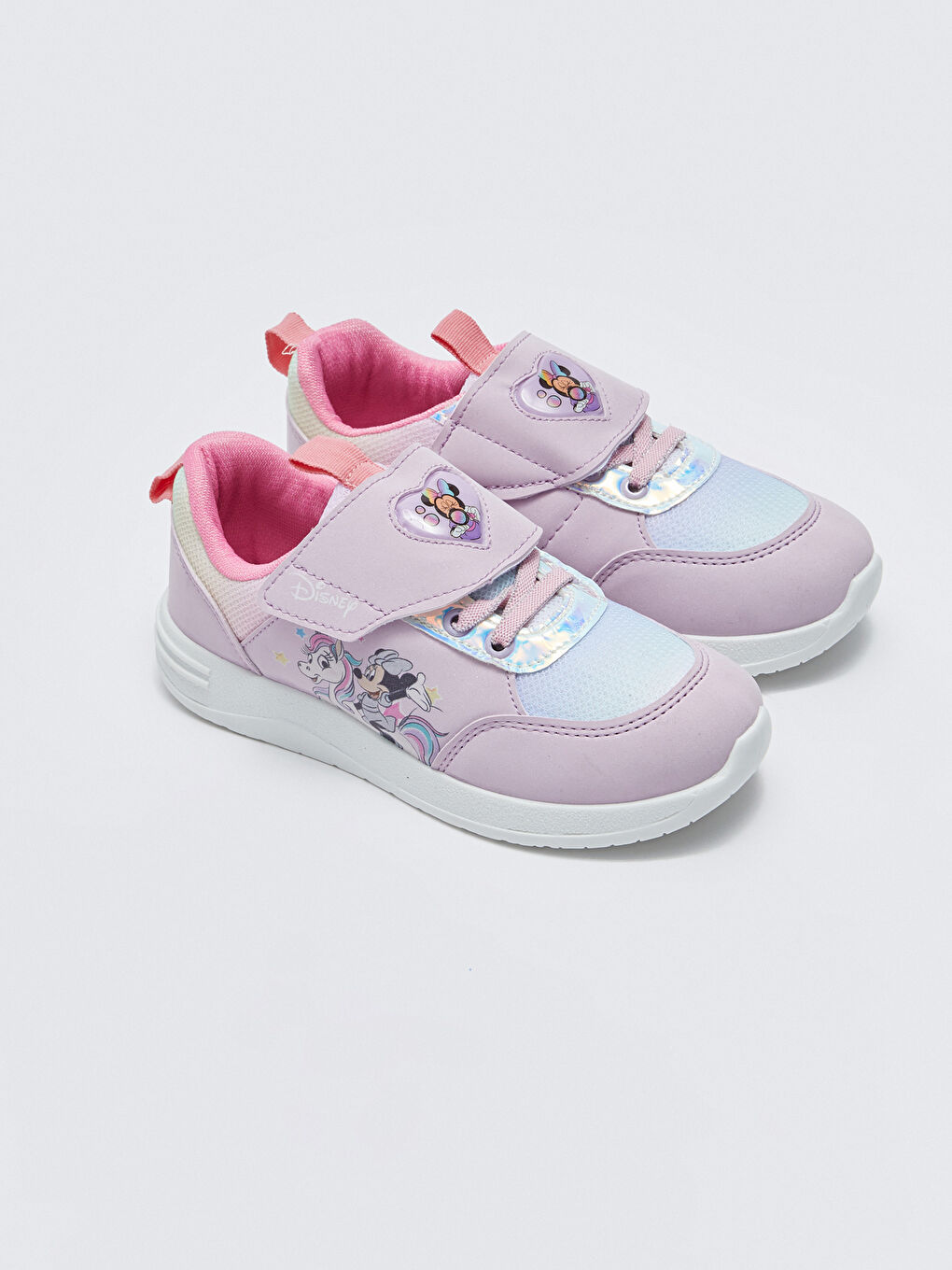 Lila Minnie Mouse Lisanslı Cırt Cırtlı Kız Çocuk Spor Ayakkabı-1