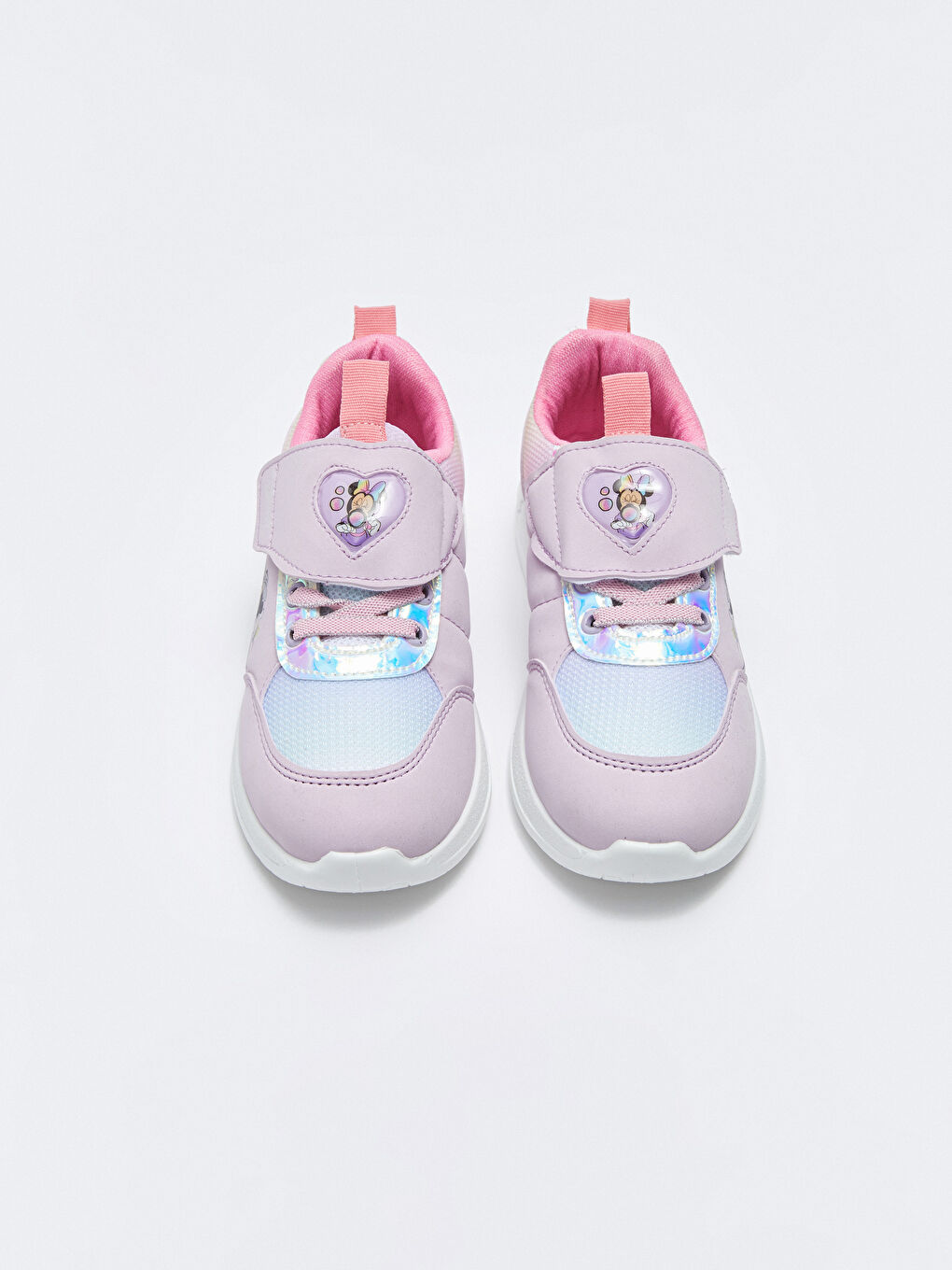 Lila Minnie Mouse Lisanslı Cırt Cırtlı Kız Çocuk Spor Ayakkabı-3