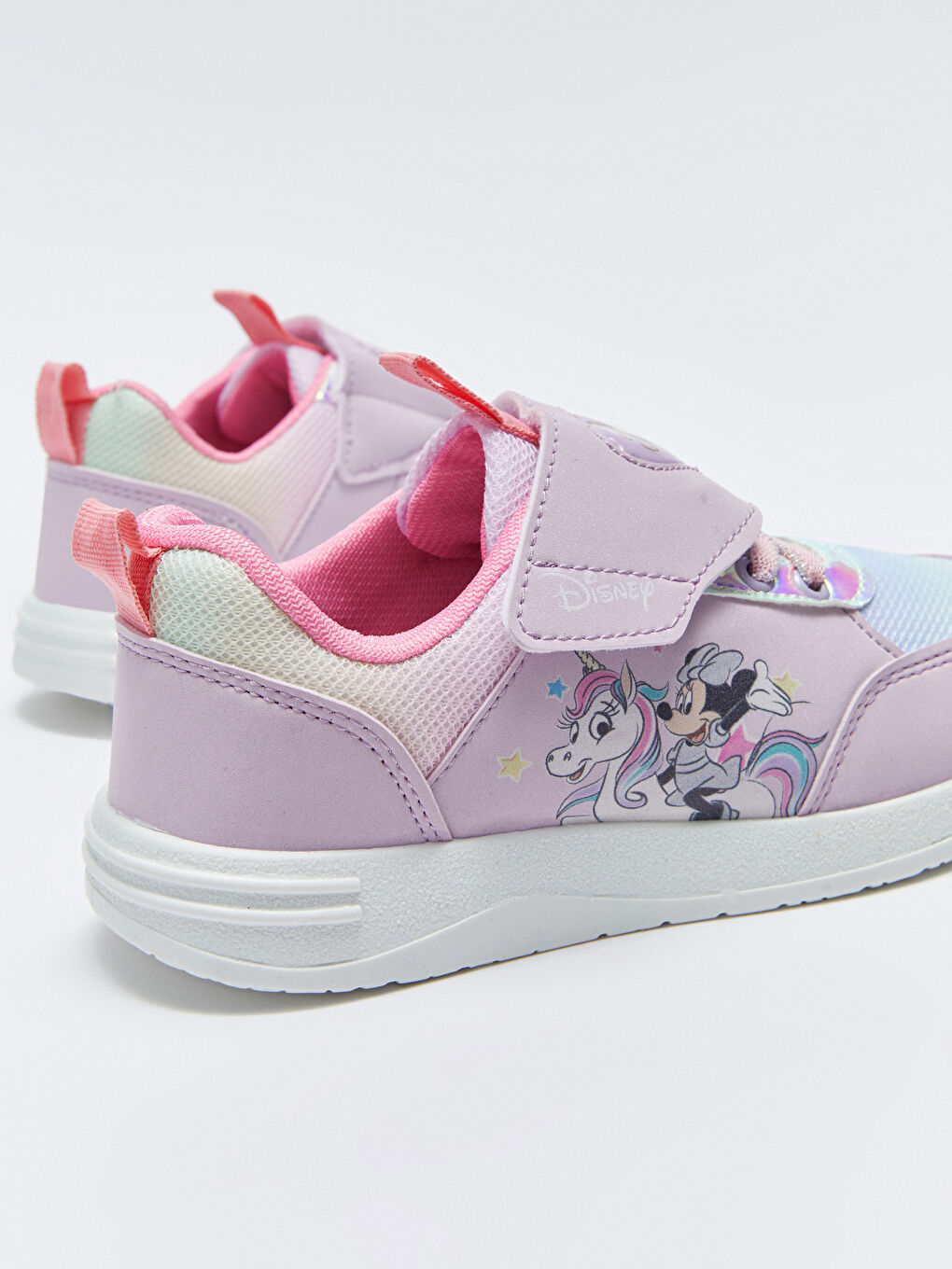 Lila Minnie Mouse Lisanslı Cırt Cırtlı Kız Çocuk Spor Ayakkabı-5