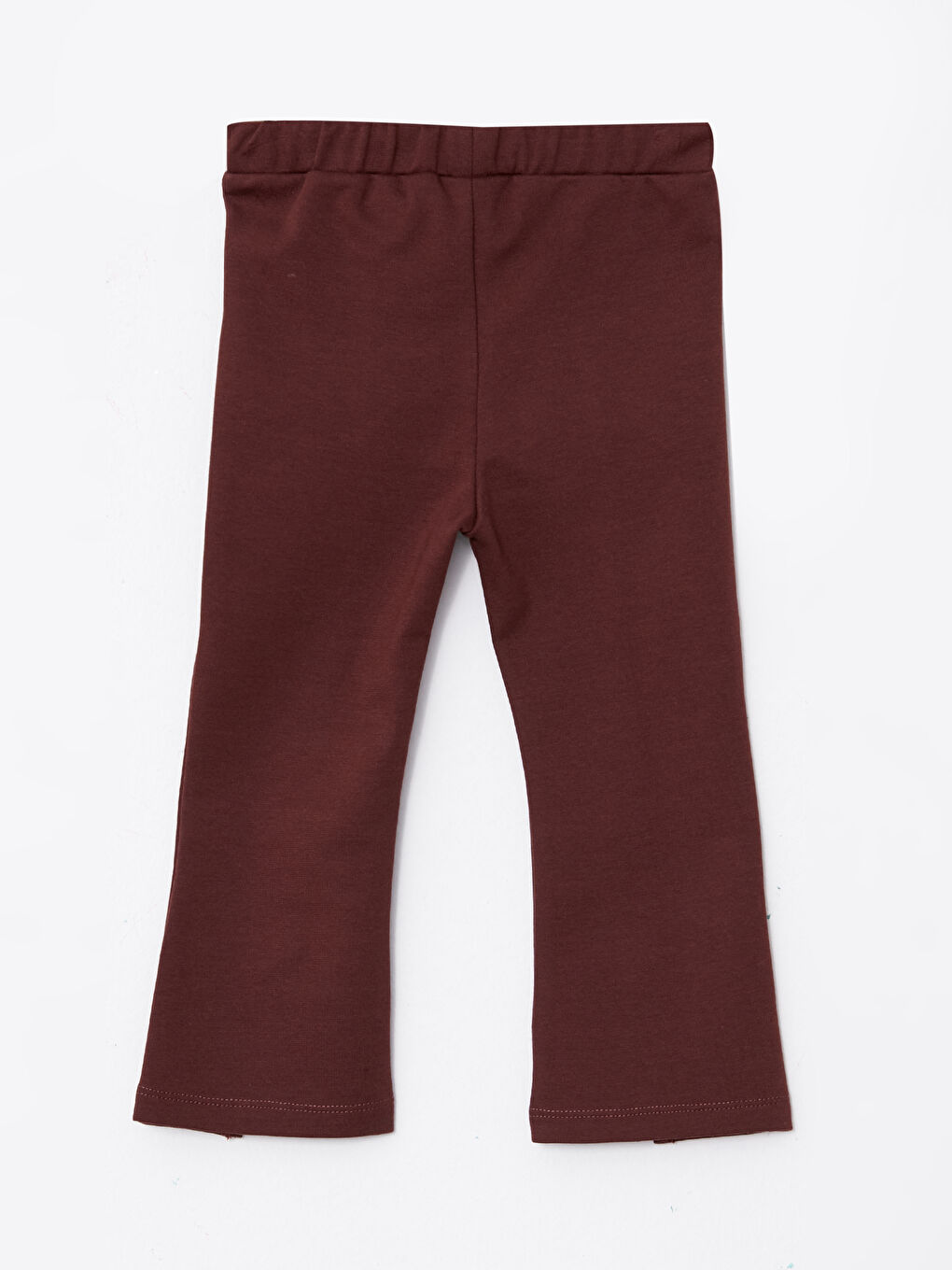 Kahverengi Beli Lastikli Kız Bebek İspanyol Paça Pantolon-1