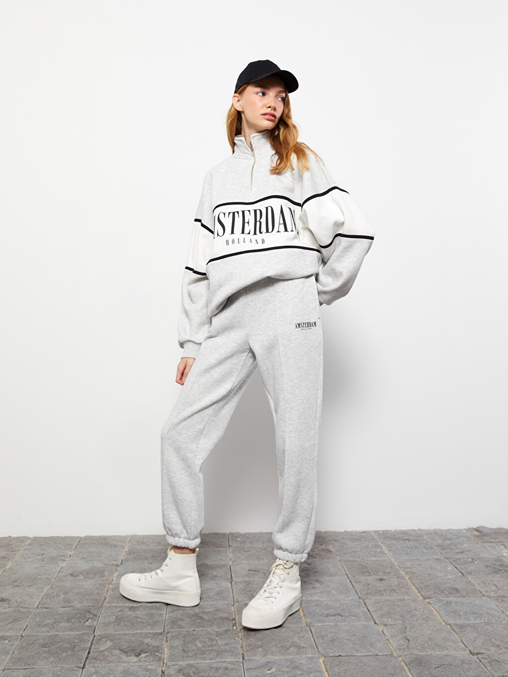 XSIDE Elastic Waist Printed Women's Thick Jogger Sweatpants