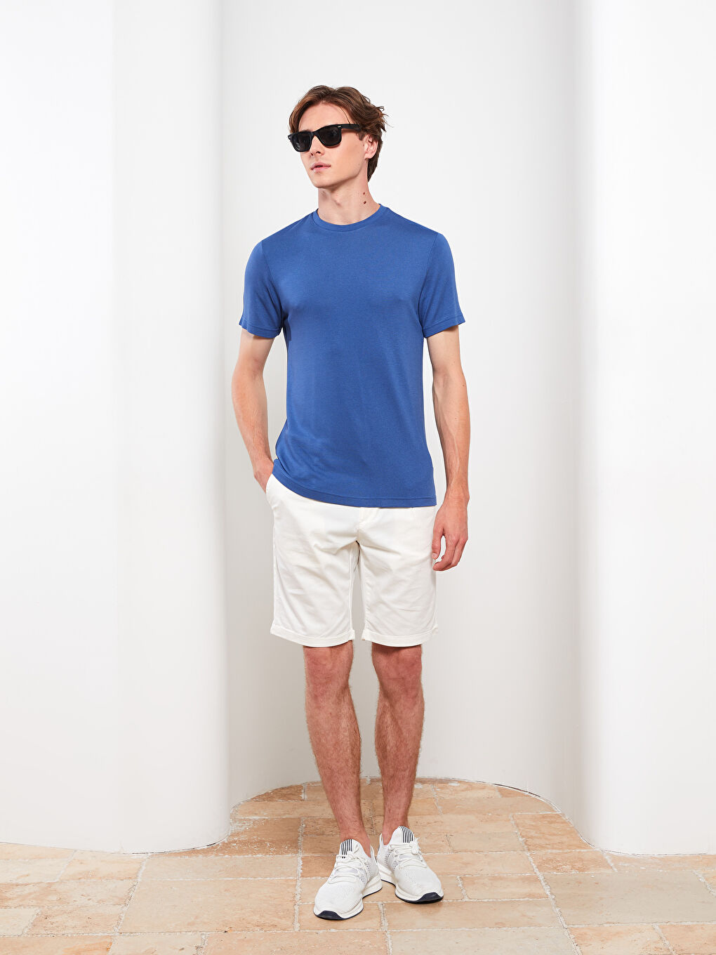 Mavi Bisiklet Yaka Kısa Kollu Erkek Tişört-2