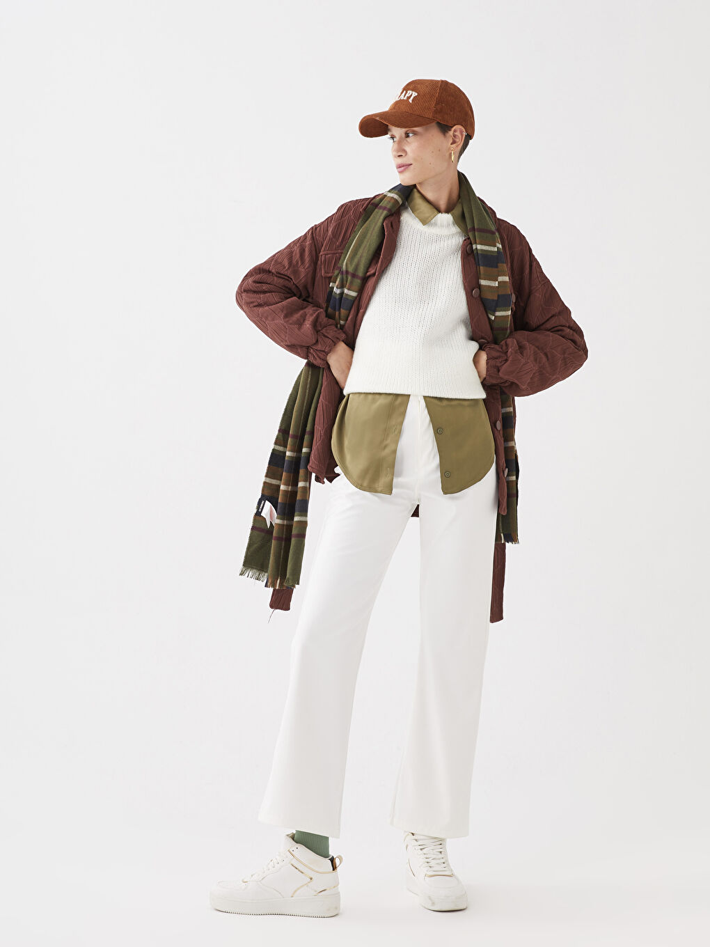 بنطلون سادة بقصة عادية للسيدات-2