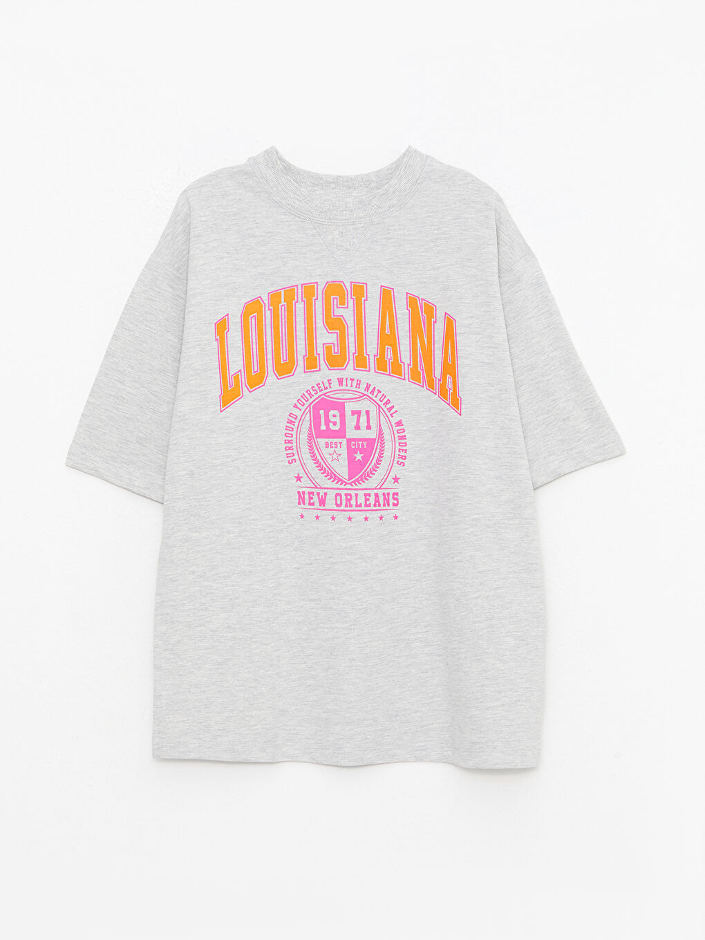 سويت شيرت كم قصير مطبوع بياقة دائرية للسيدات-5