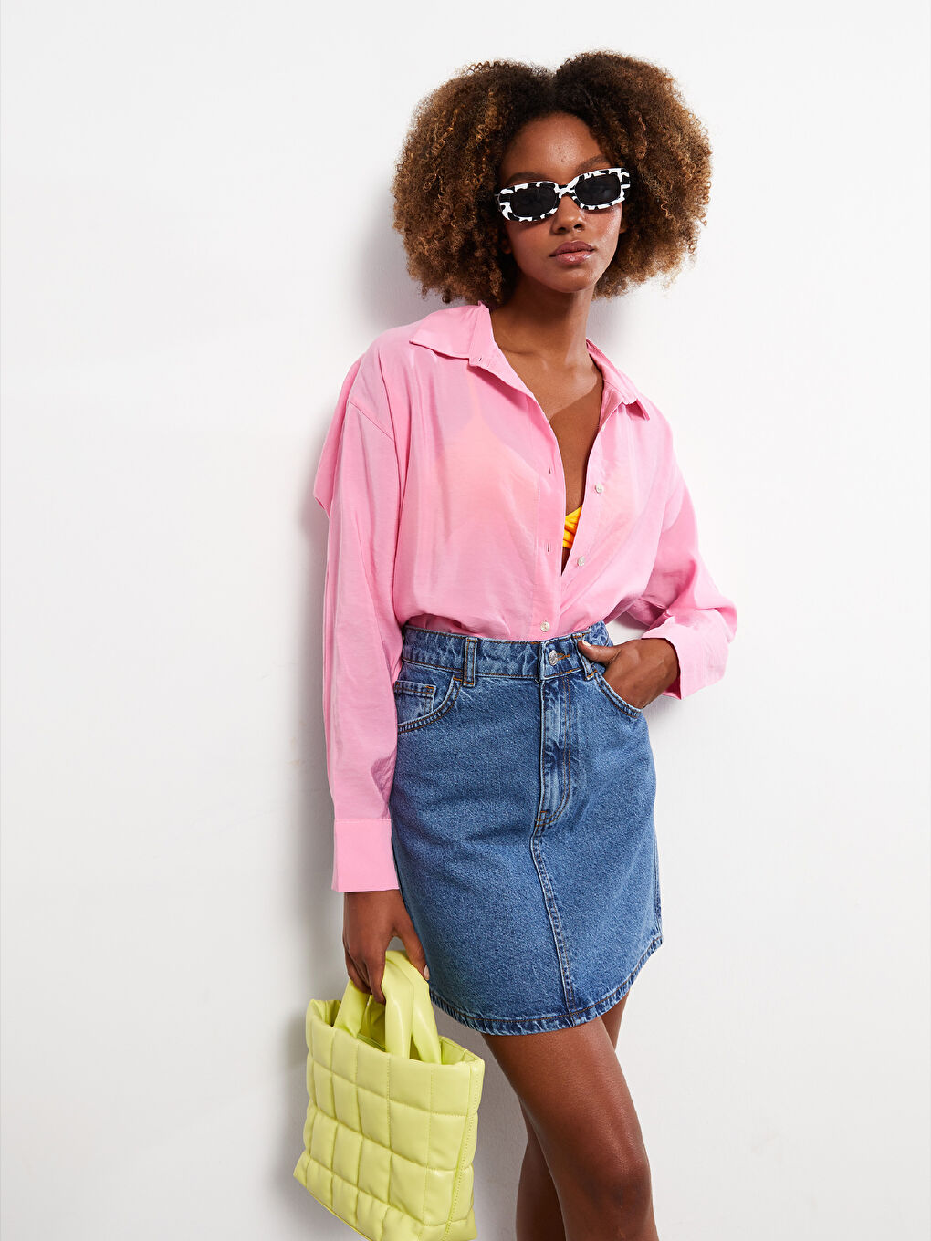 Front Button Closure Straight Long Sleeve Oversize Women's Shirt