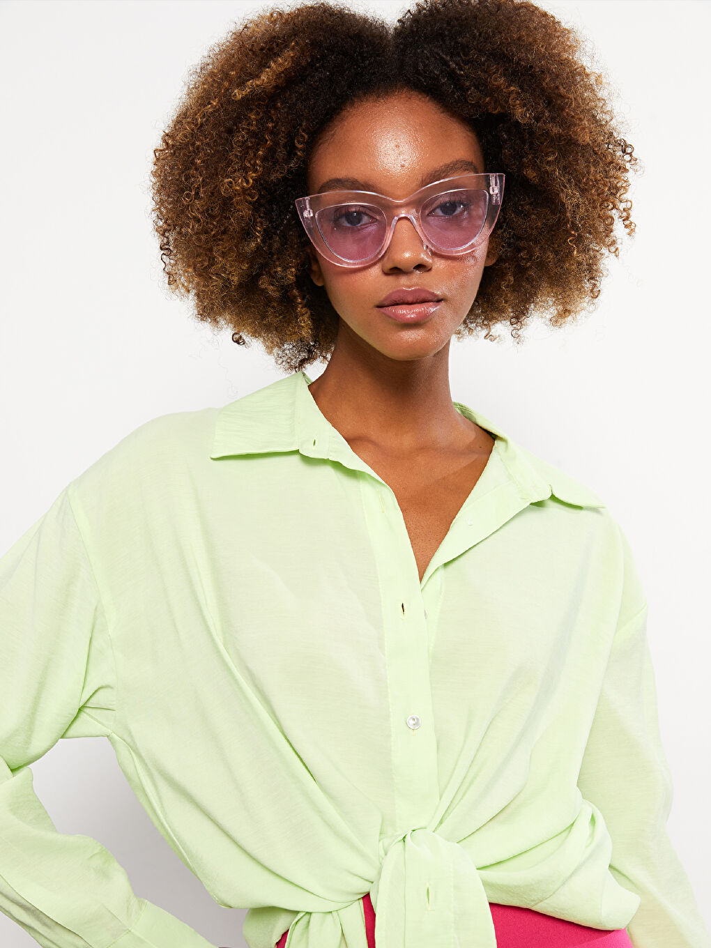 Front Button Closure Straight Long Sleeve Oversize Women's Shirt-2