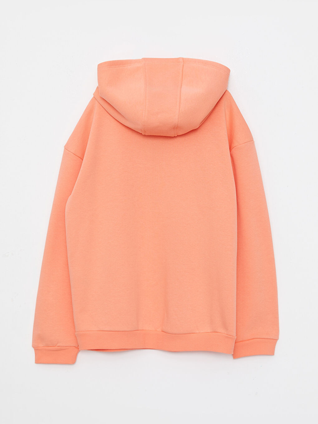 Mercan Kapüşonlu Baskılı Uzun Kollu Kız Çocuk Sweatshirt ve Eşofman Altı-2