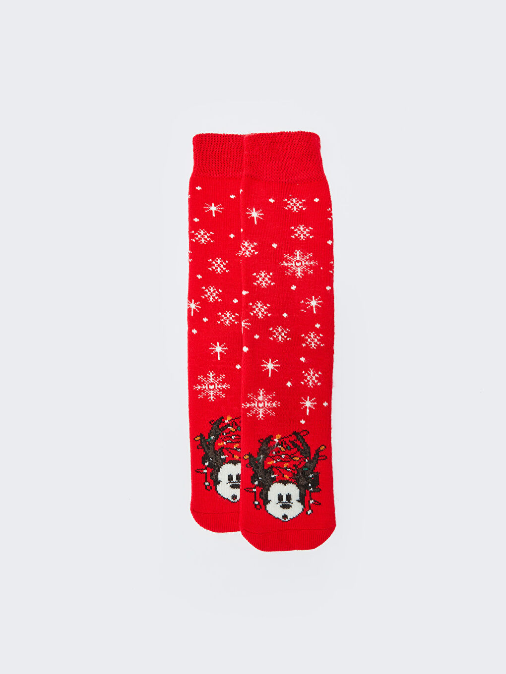 Kırmızı Mickey Mouse Baskılı Erkek Soket Çorap-2