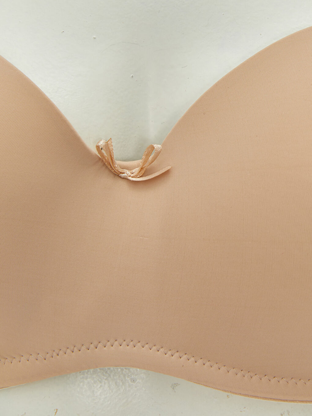Bej Balenli Dolgusuz Düz Straplez Sütyen-2