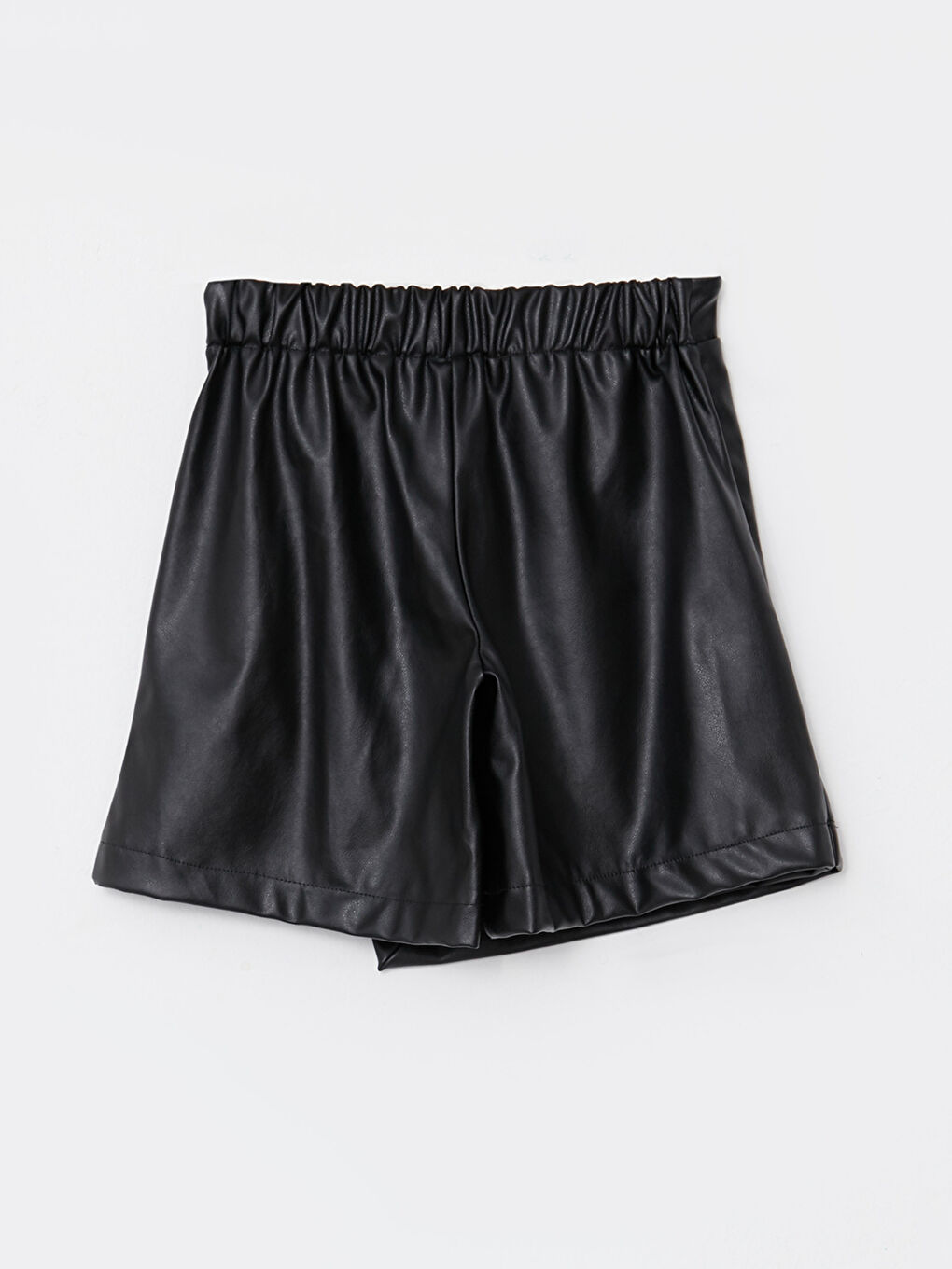 Серпімді белдік жасанды былғары қыз шорты-белдемше-4