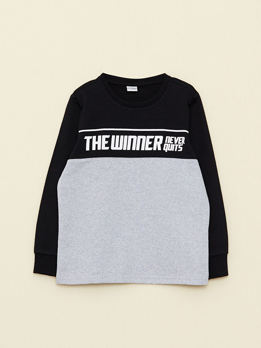 Siyah Bisiklet Yaka Baskılı Uzun Kollu Erkek Çocuk Pijama Takımı-1