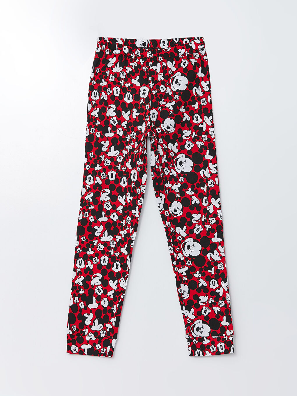 Crew Neck Mickey Mouse Printed Long Sleeve Girls' Pajamas Set-2