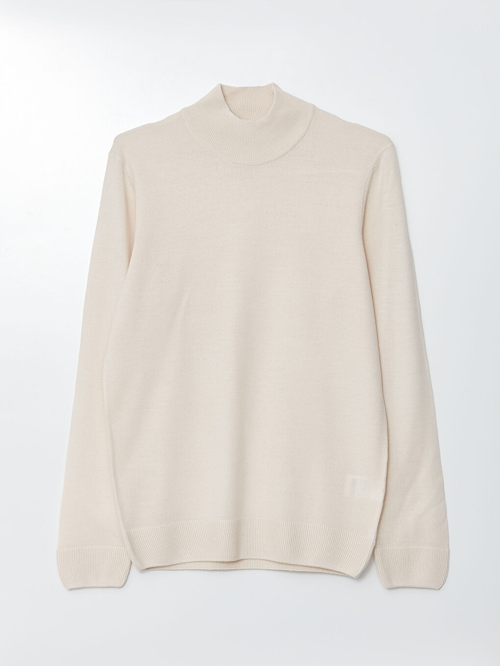 Ekru Yarım Balıkçı Yaka Uzun Kollu Erkek Triko Kazak-10