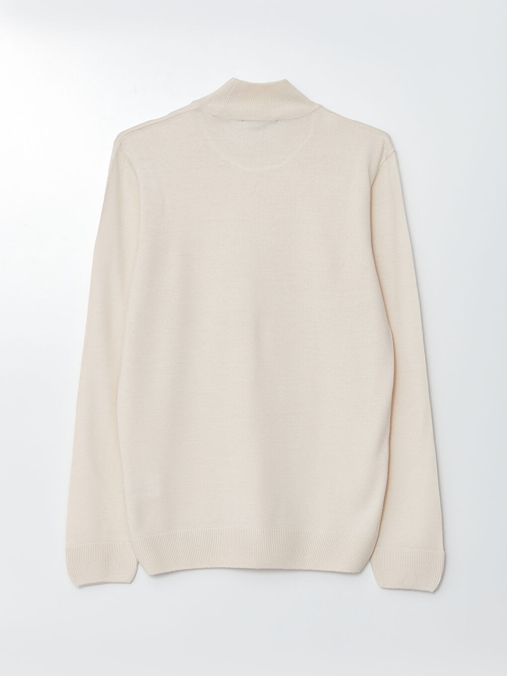 Ekru Yarım Balıkçı Yaka Uzun Kollu Erkek Triko Kazak-11