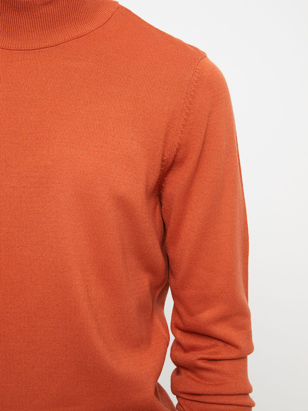 سترة تريكو بكول نص عالي وكم طويل رجال-2