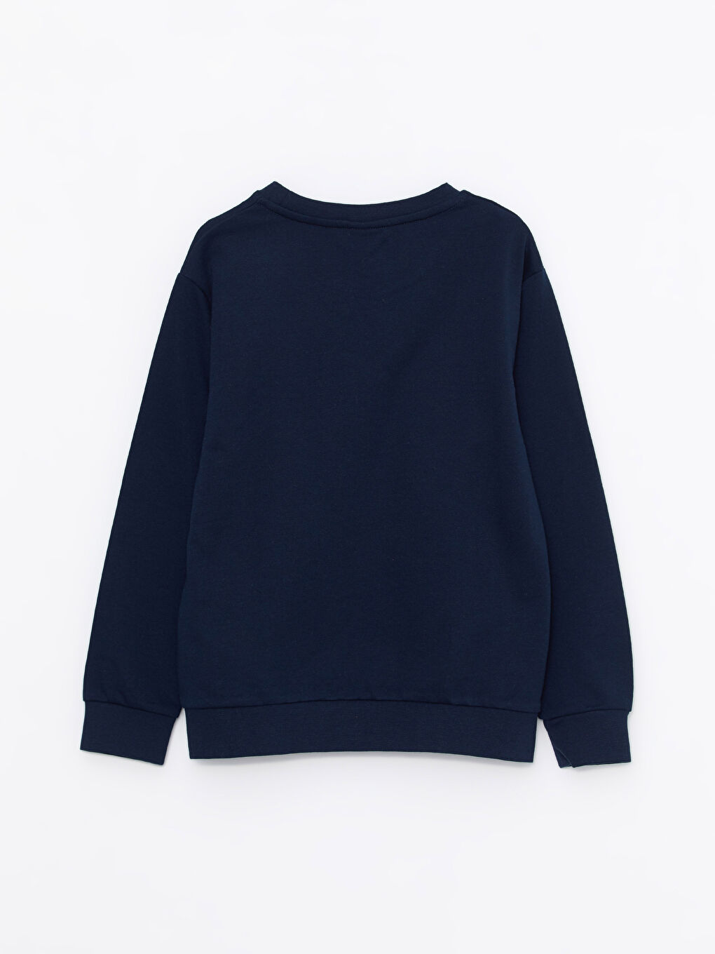 Lacivert Bisiklet Yaka Baskılı Uzun Kollu Erkek Çocuk Sweatshirt-1