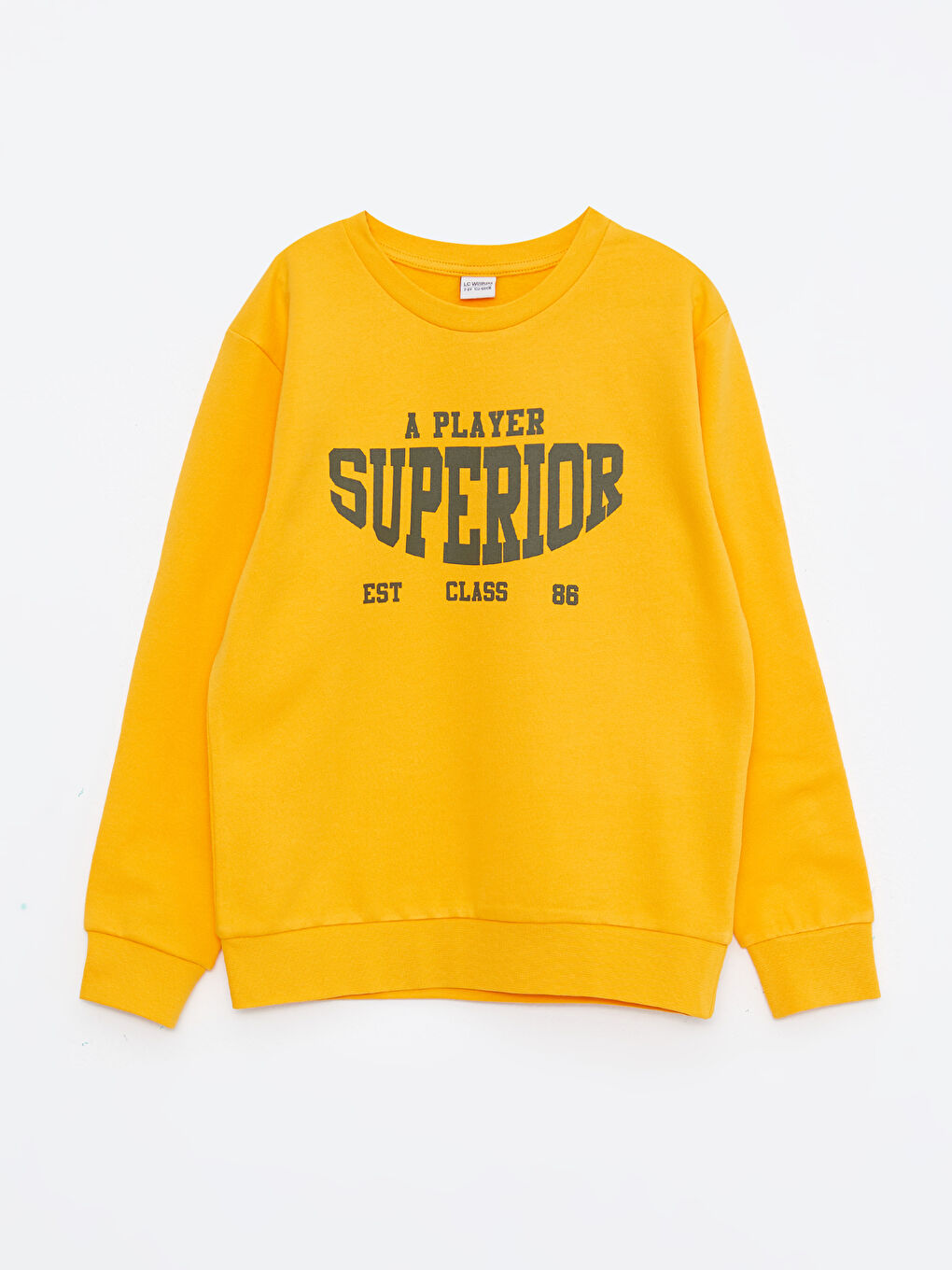 Turuncu Bisiklet Yaka Baskılı Uzun Kollu Erkek Çocuk Sweatshirt