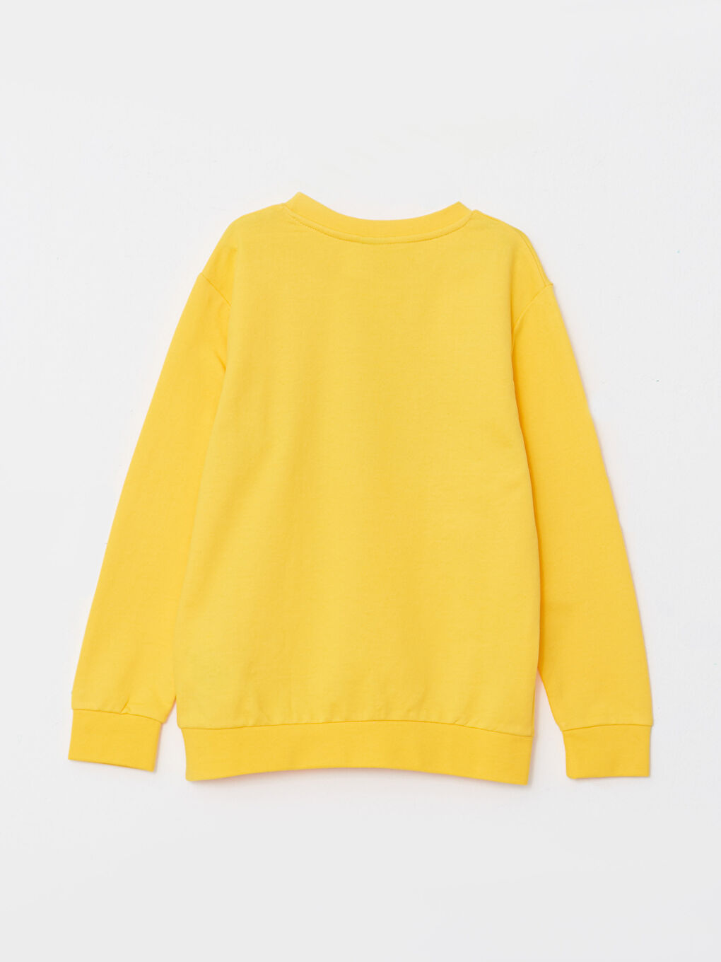 Sarı Bisiklet Yaka Baskılı Uzun Kollu Erkek Çocuk Sweatshirt-1