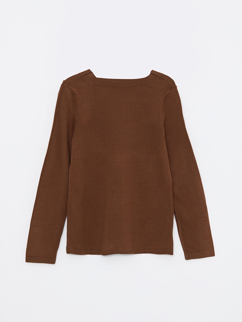 Свитер из трикотажа с квадратным воротником и длинным рукавом для женщин-6