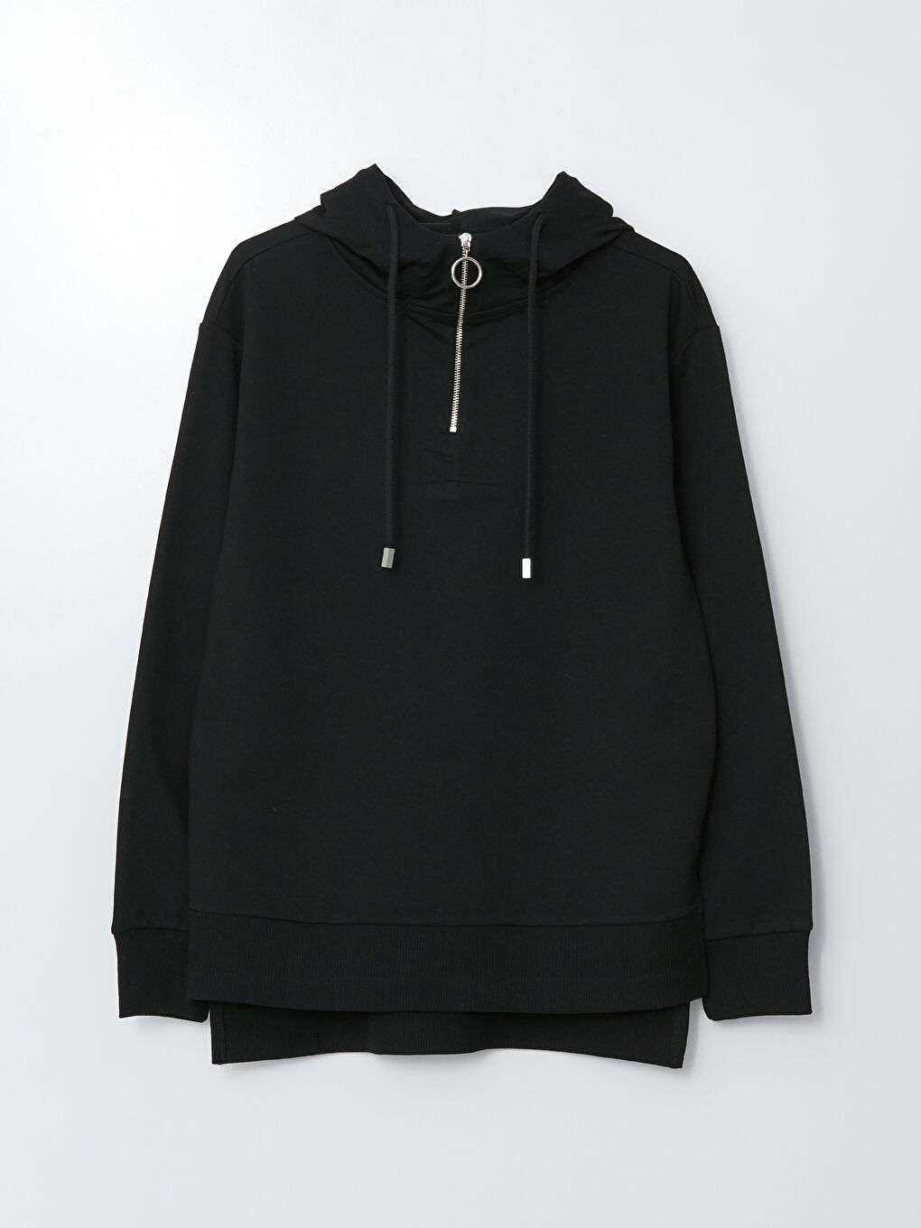 Hooded Plain Long Sleeve Women's Sweatshirt-5