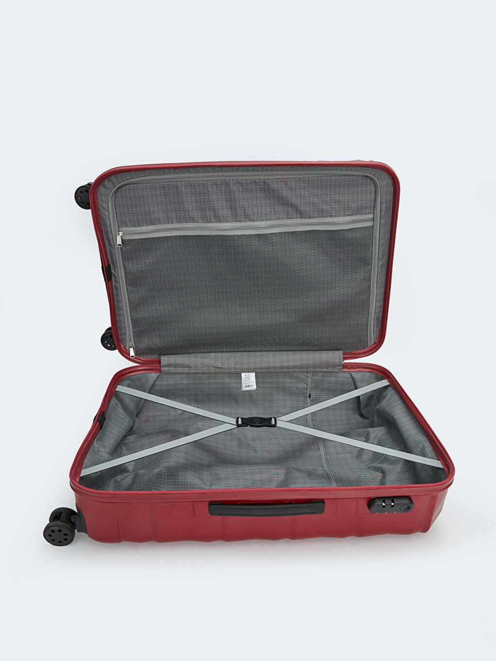 Bordo Kilit Detaylı Büyük Boy Valiz-3