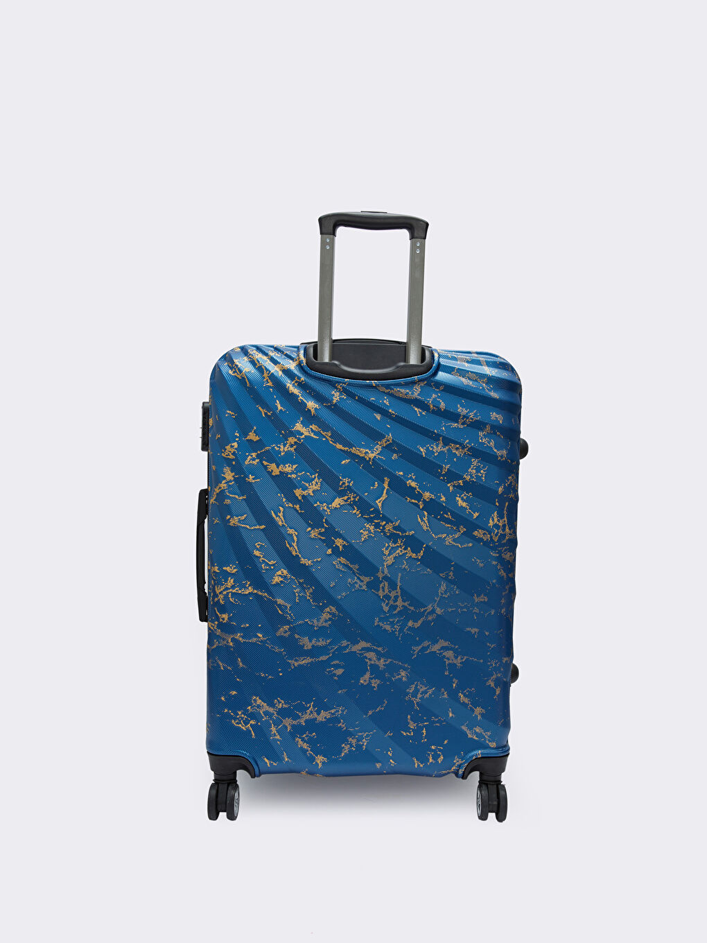 Mavi Baskılı Kilit Detaylı Orta Boy Valiz-2