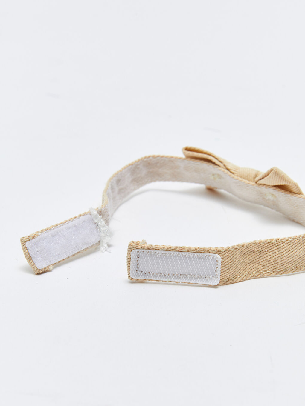 Ekru Cırt Cırtlı Erkek Bebek Yürüme Öncesi Ayakkabı ve Papyon Takımı-8