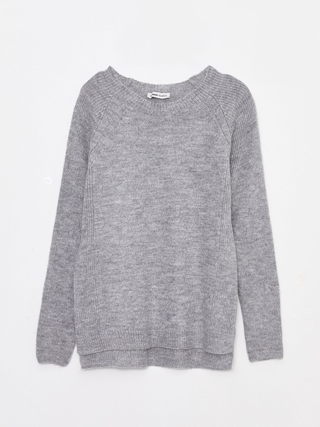 Crew Neck Plain Long Sleeve Women's Knitwear Sweater-5