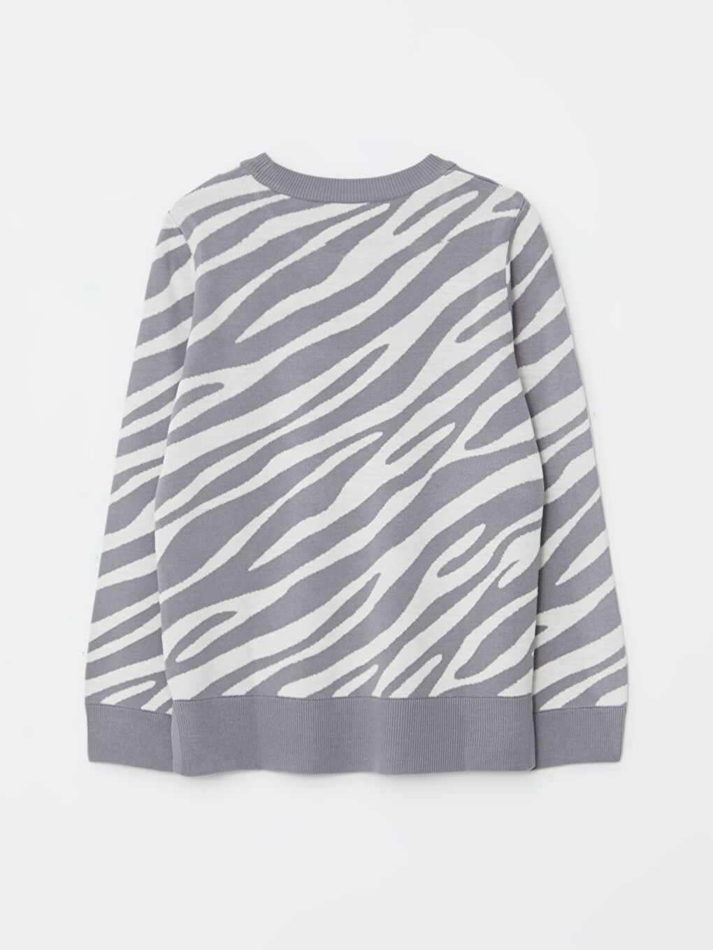 LCWAIKIKI Basic Crew Neck Patterned Long Sleeve Women's Knitwear Sweater -W2GV45Z8-SMY