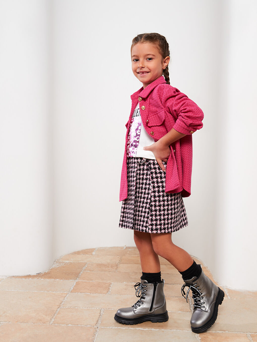 Белдік резеңкелі өрнекті қыз белдемше-1