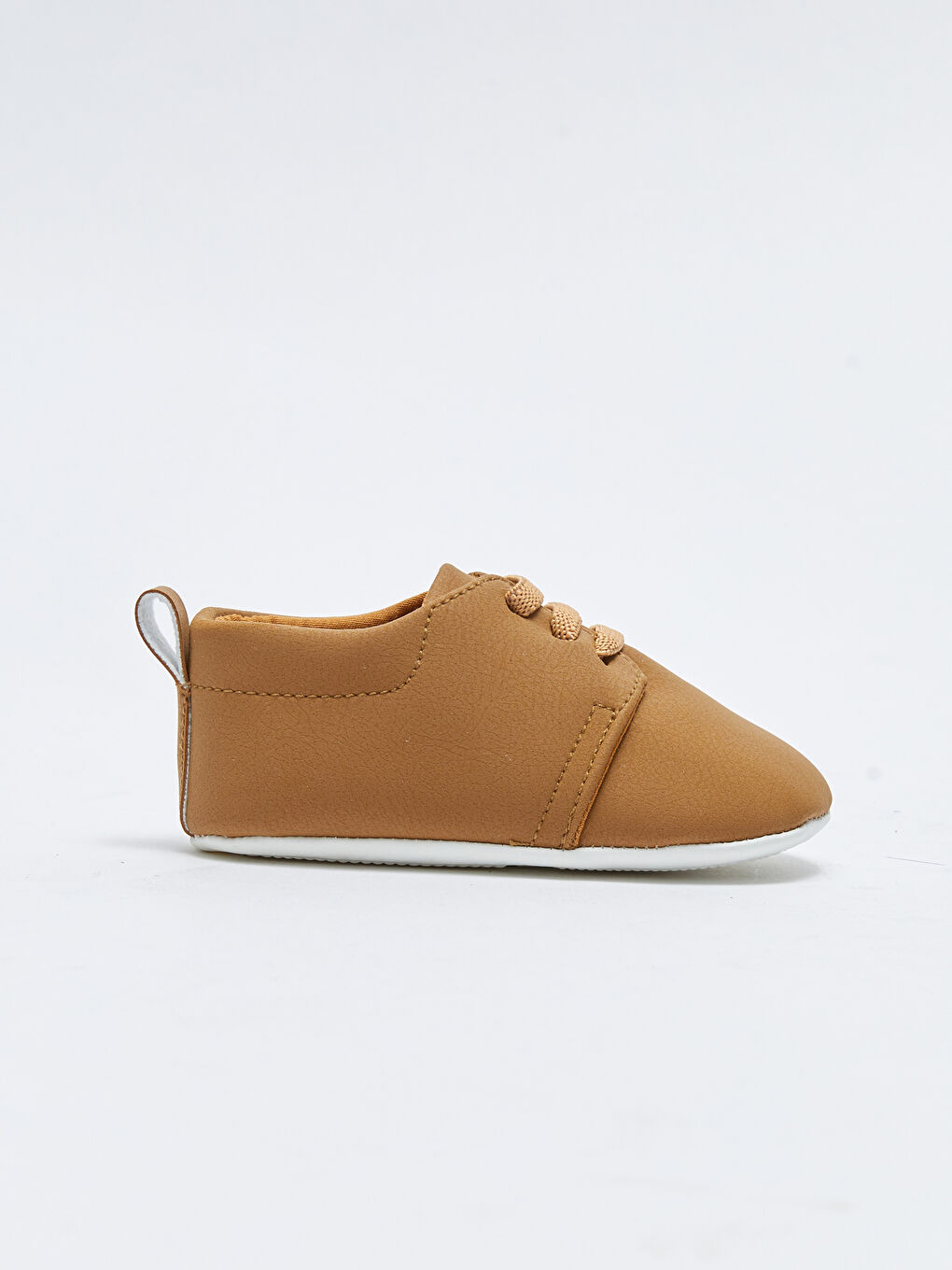 Deri Görünümlü Bağcıklı Erkek Bebek Yürüme Öncesi Ayakkabı-1