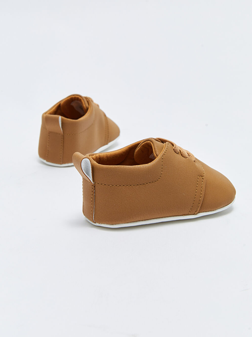 Deri Görünümlü Bağcıklı Erkek Bebek Yürüme Öncesi Ayakkabı-4