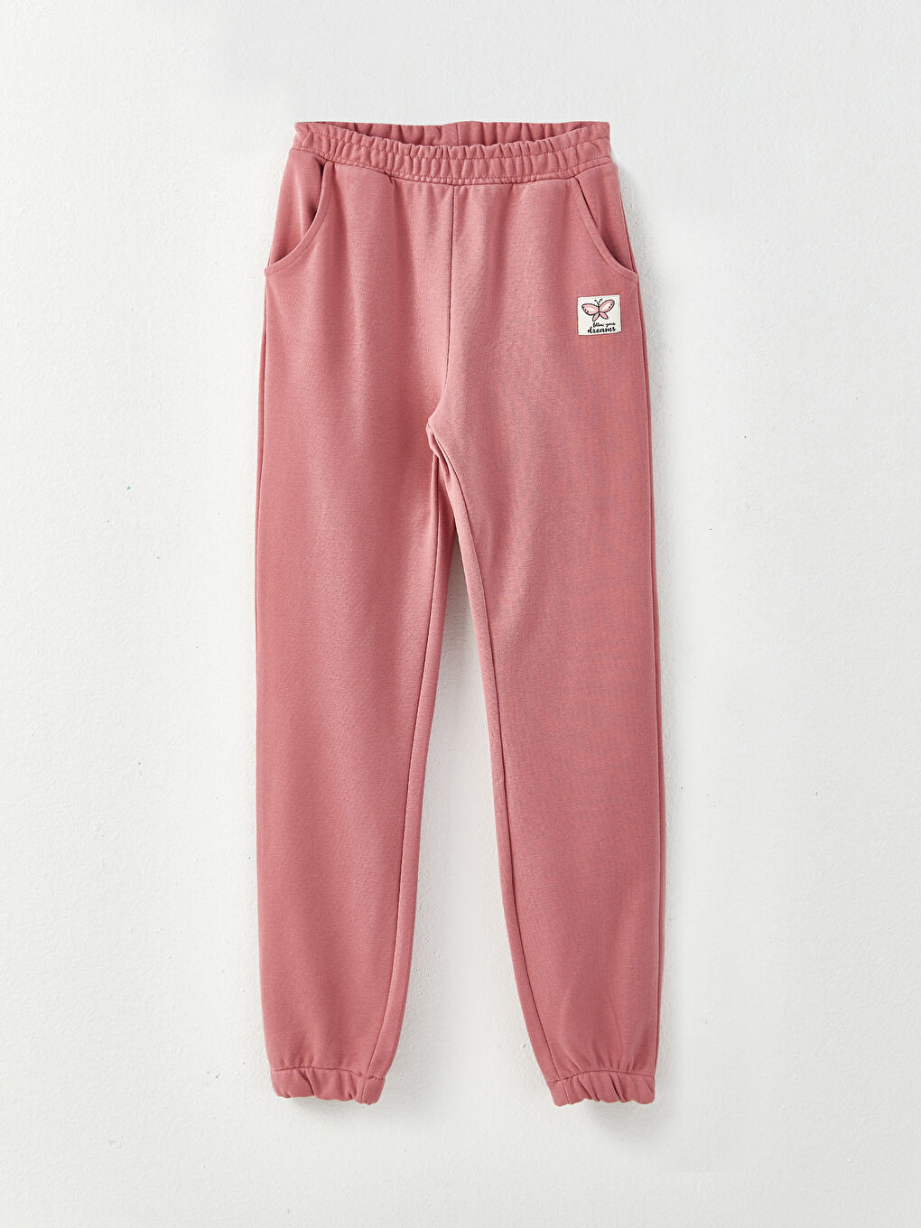 Ekru Bisiklet Yaka Baskılı Uzun Kollu Kız Çocuk Sweatshirt ve Eşofman Altı-2