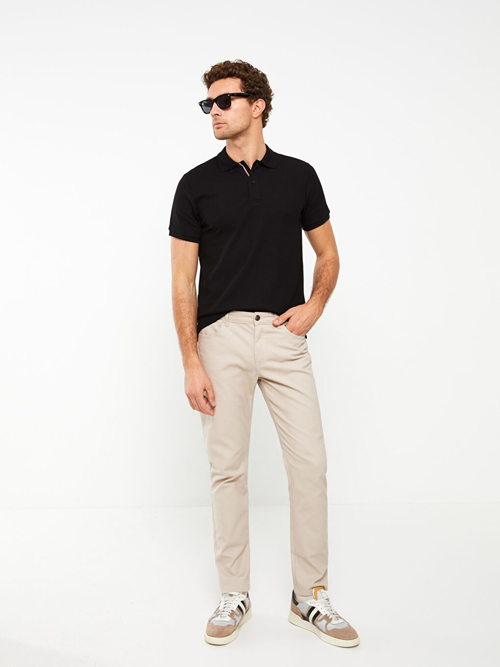 Bej Standart Kalıp Erkek Pantolon