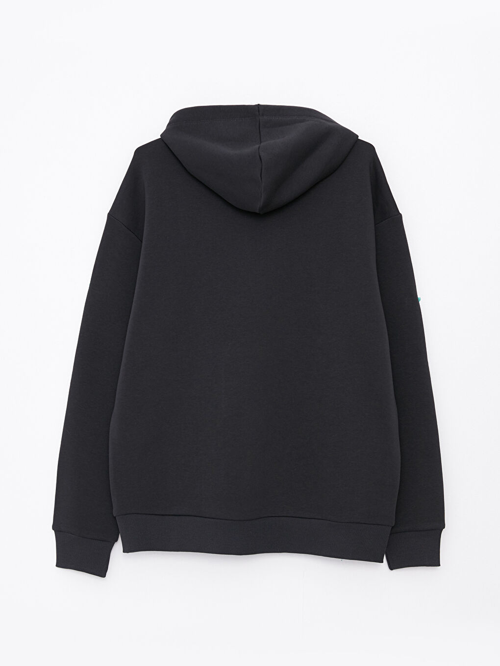 Antrasit Uzun Kollu Baskılı Erkek Kalın Hoodie-6