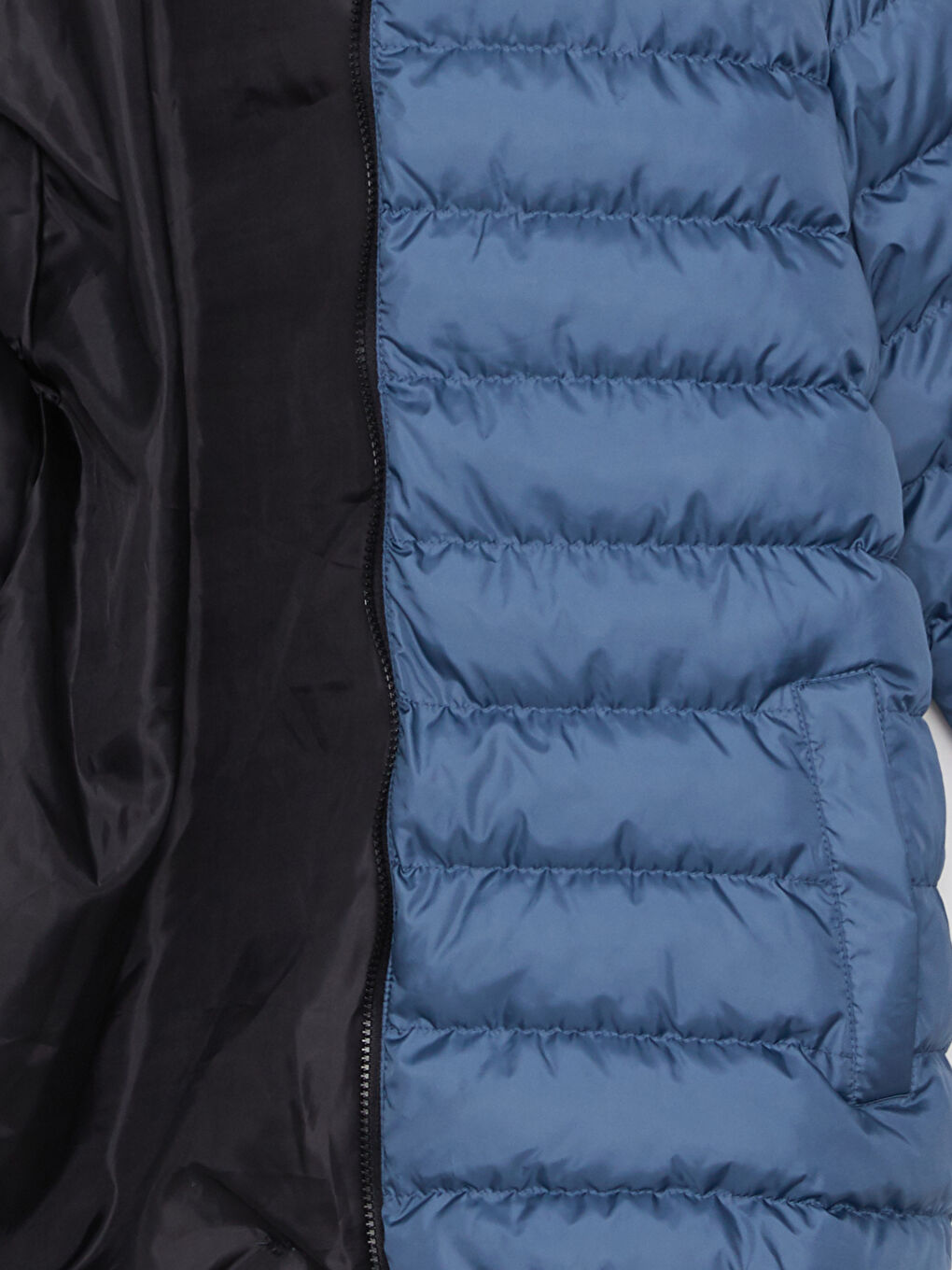 Mavi Standart Kalıp Kapüşonlu Erkek Şişme Mont-8