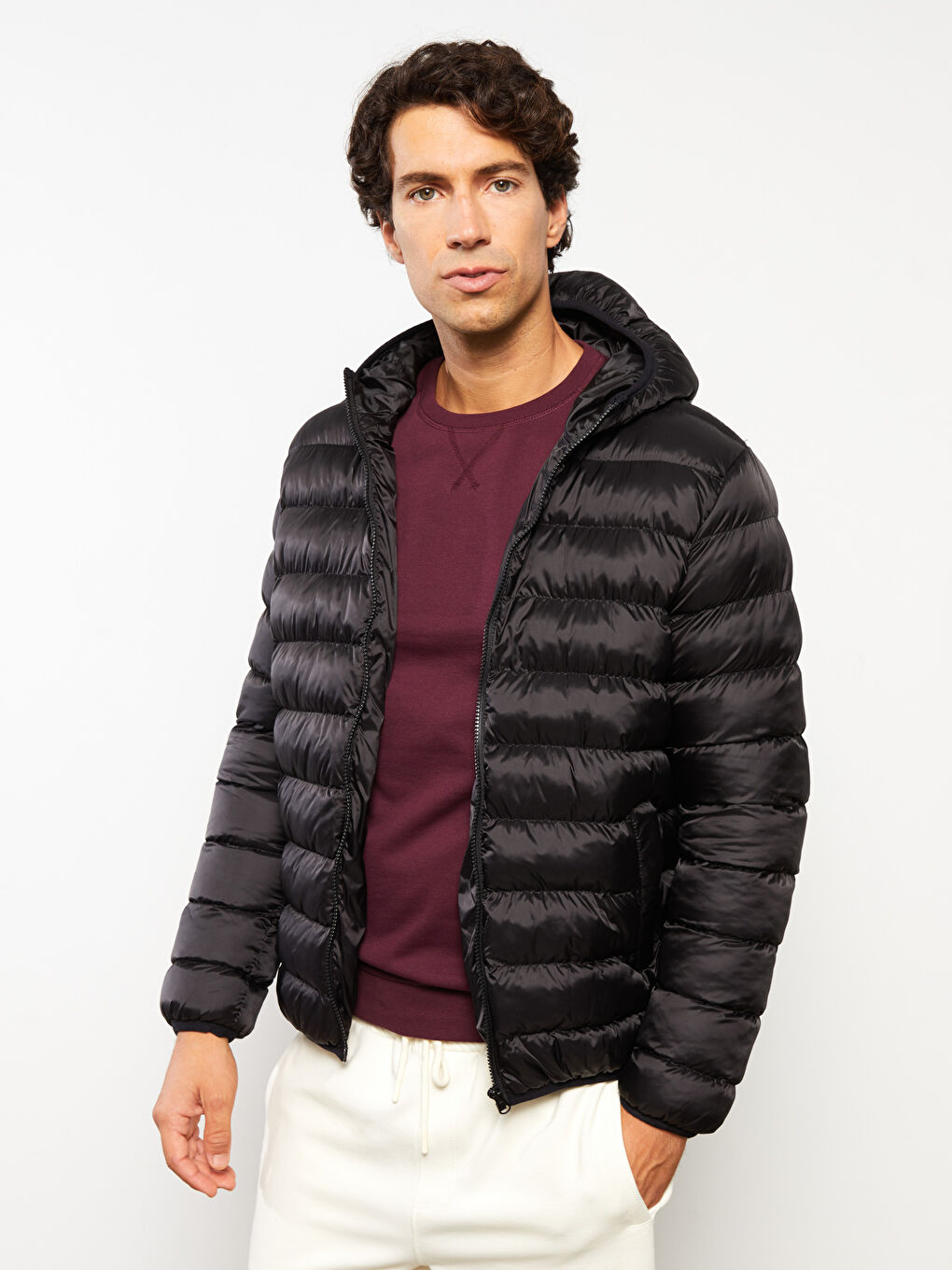 Standard Fit Hooded Men's Puffer Coat-1