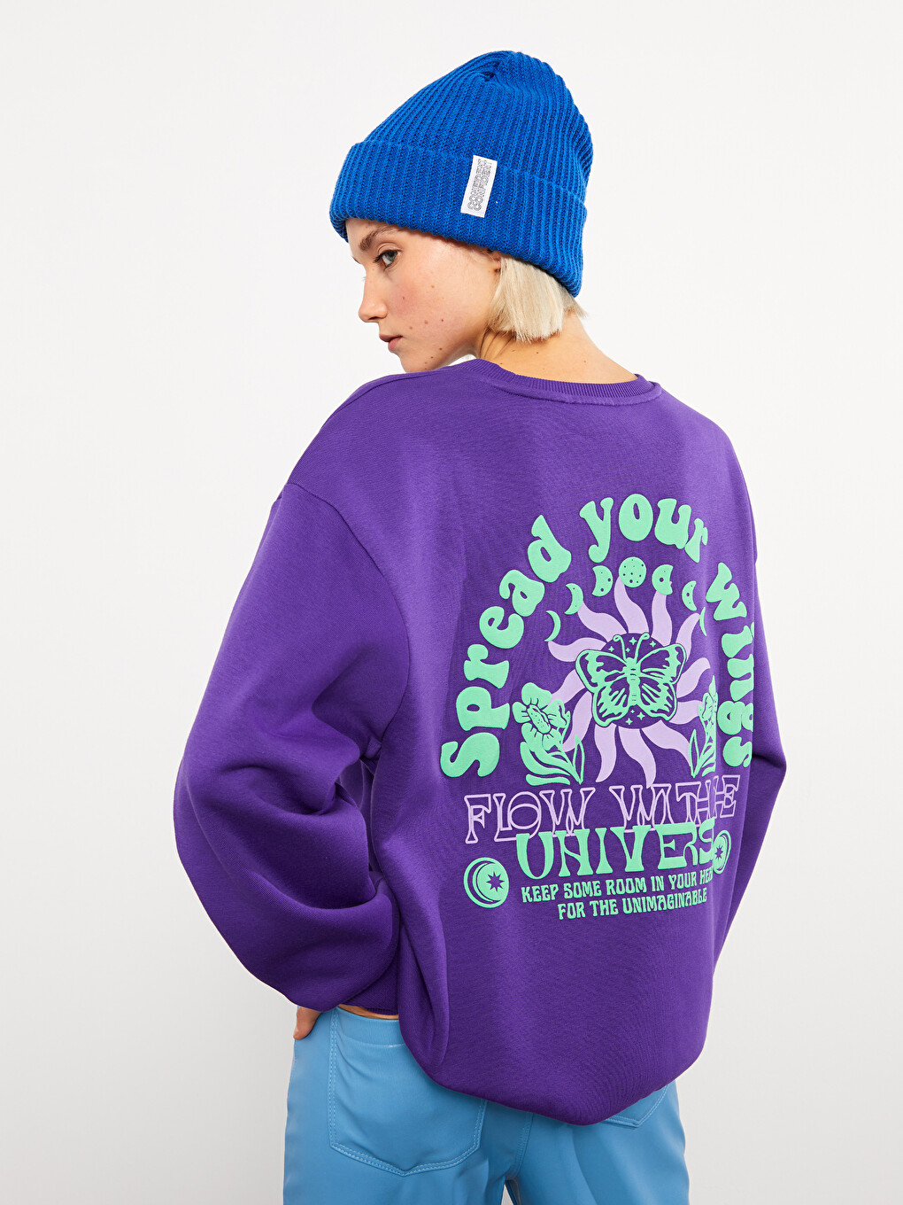 XSIDE Crew Neck Printed Women's Thick Sweatshirt - W2H029Z8-HMG