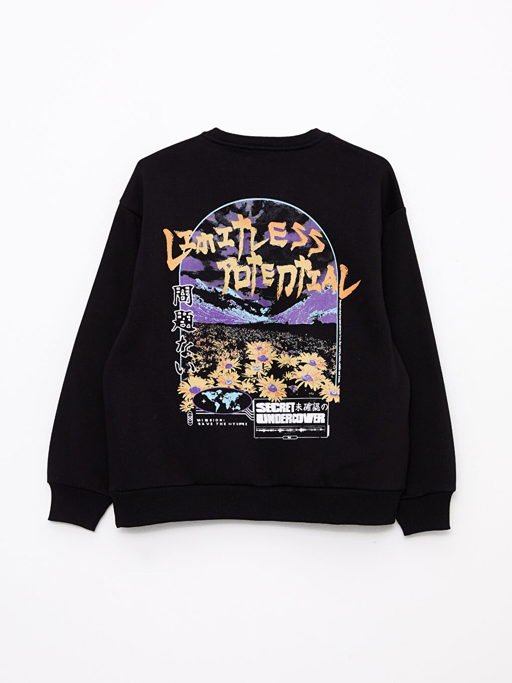 Crew Neck Printed Women's Thick Sweatshirt-7
