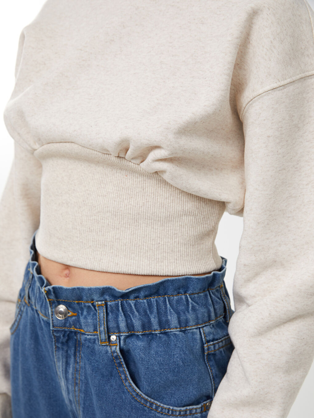 XSIDE Rundhalsausschnitt Schlichtes Dickes Sweatshirt für Damen -W2H032Z8-RW0