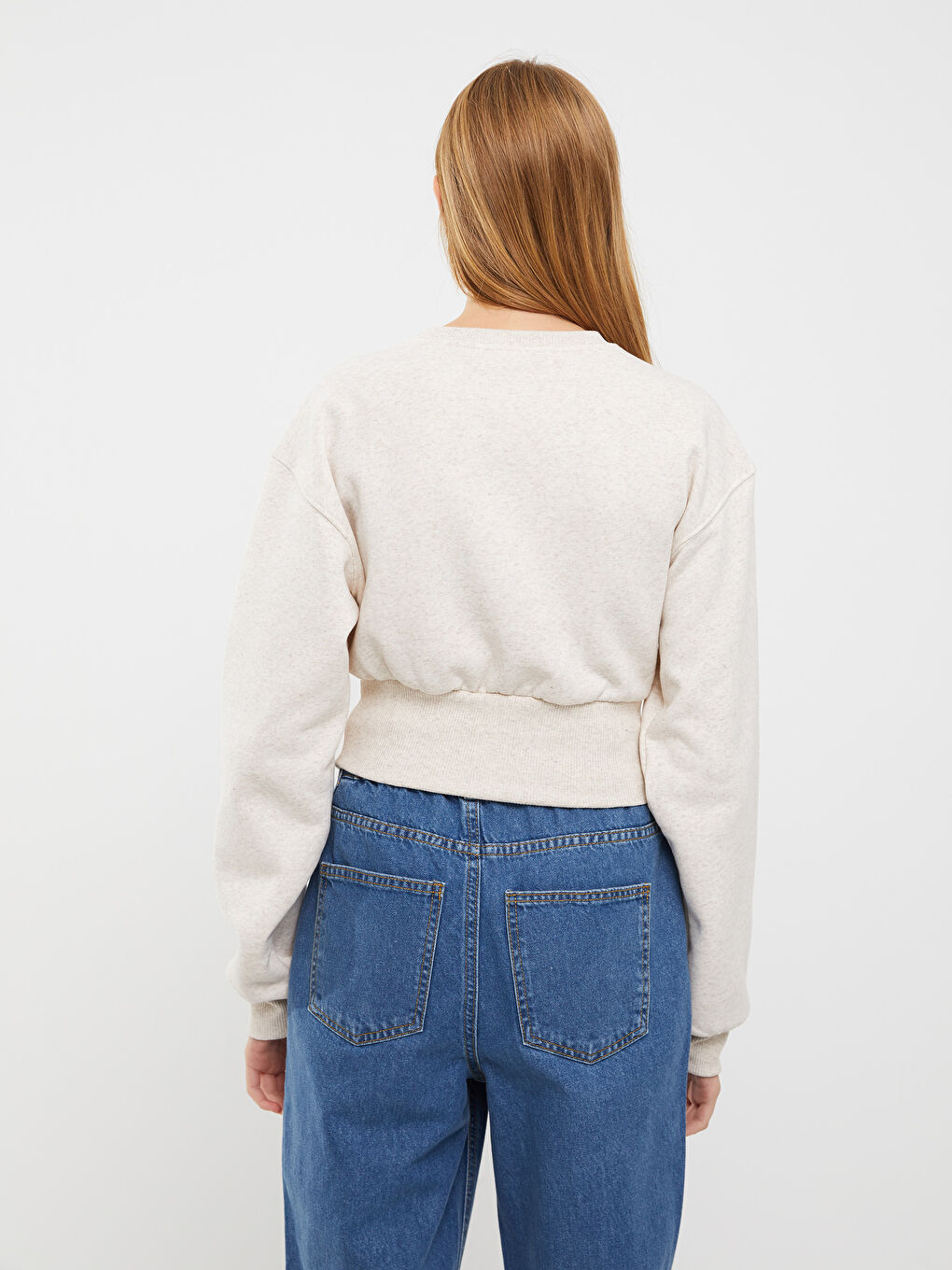 XSIDE Rundhalsausschnitt Schlichtes Dickes Sweatshirt für Damen -W2H032Z8-RW0