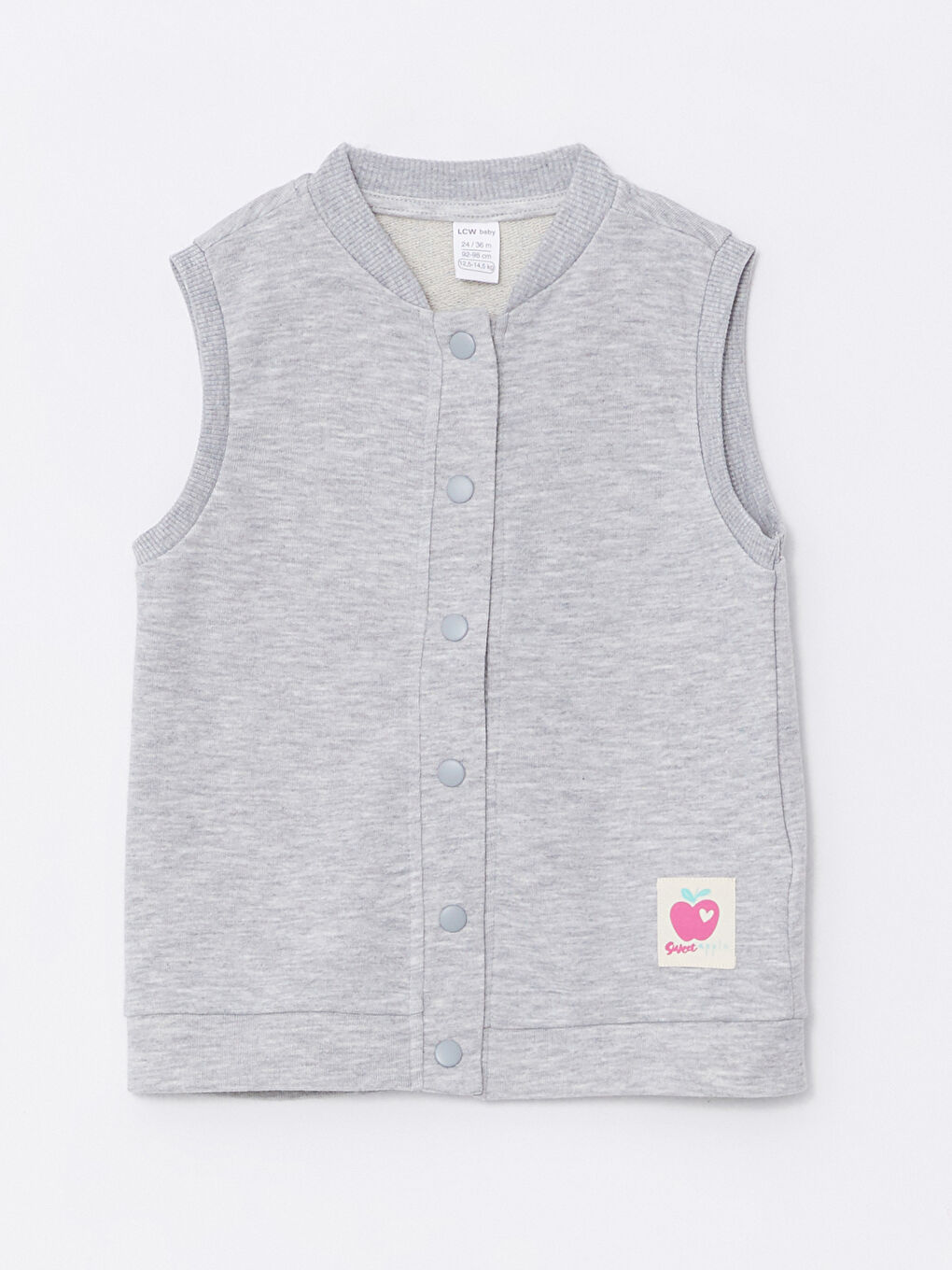 Gri Bisiklet Yaka Kız Bebek Yelek