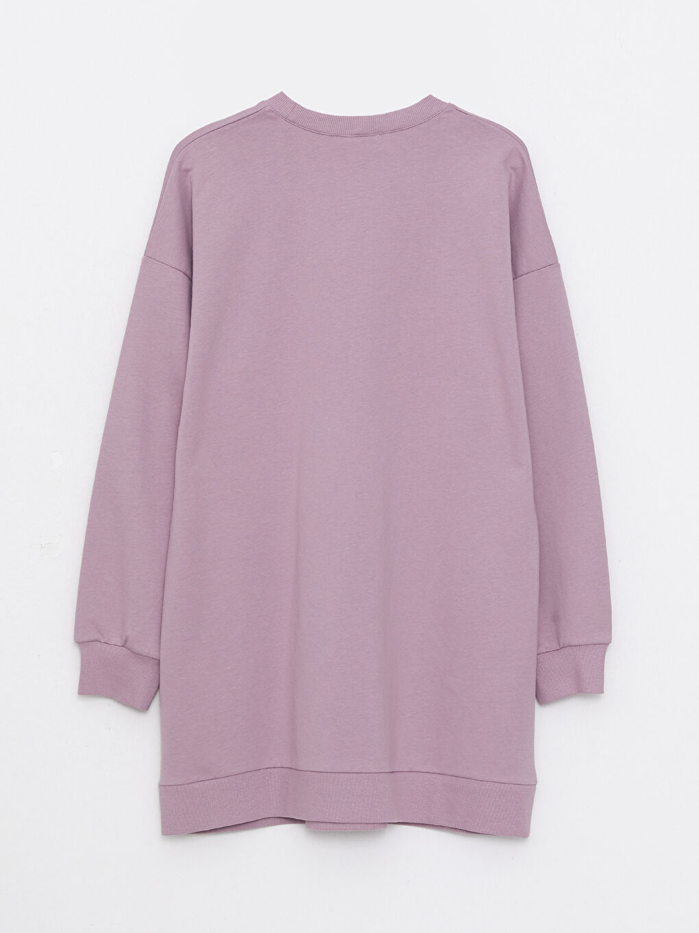 Lila Bisiklet Yaka Baskılı Uzun Kollu Oversize Kadın Sweatshirt Tunik-6